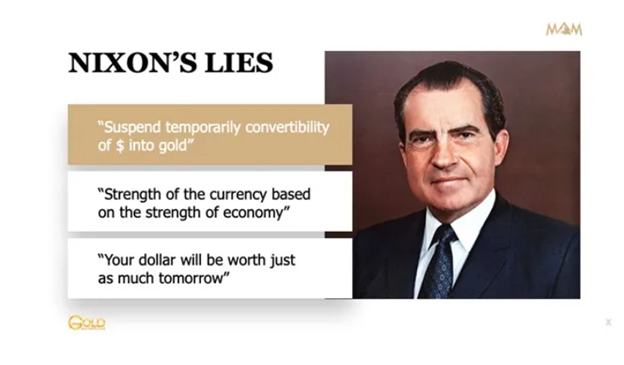 Nixon suspending the gold standard