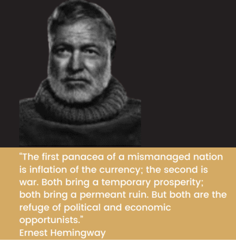 Image of Ernest Hemingway. Matthew Piepenburg quotes. 